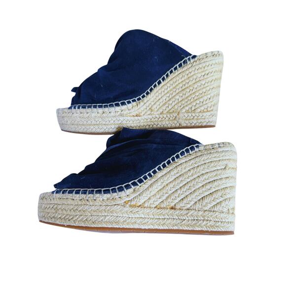 Kenneth Cole Odele Suede Espadrille Wedge Slide Sandals Size 6.5 M Coastal Boho - Picture 3 of 12
